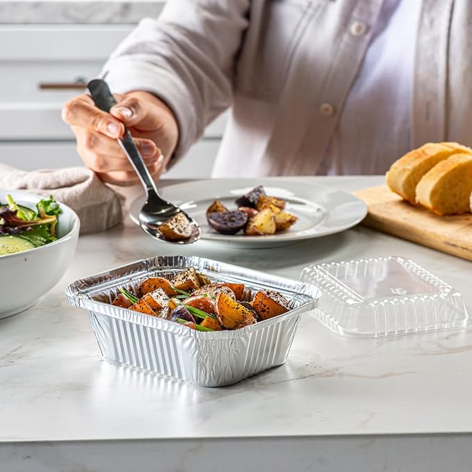 GUSTO [1 lb - 100 Count Disposable Aluminum Foil Pans - Image 2