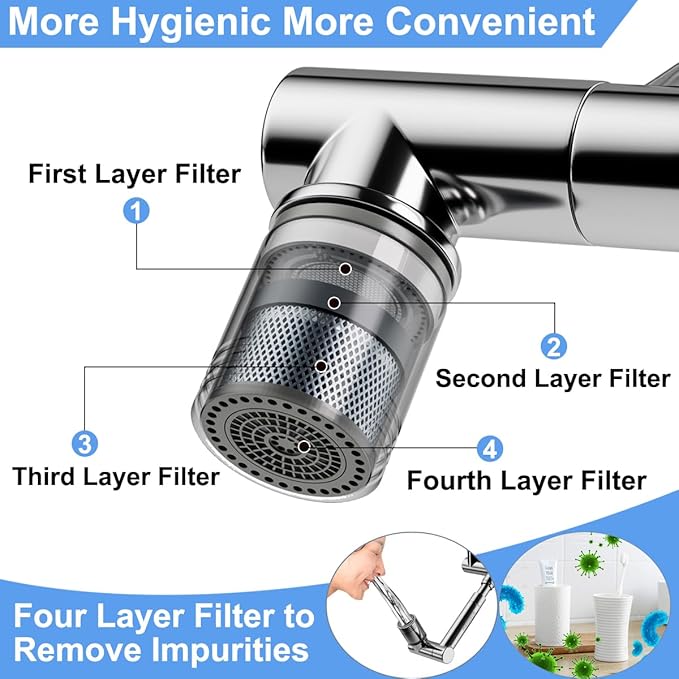 1440° swivel faucet extender, sink faucet aerator extender, swivel extendable - Image 4