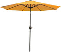 Sunnydaze Outdoor Patio Umbrella - Polyester Table Market Umbrella with Push-Button Tilt and Crank - 8 Sturdy Ribs - Gold - 9ft by SunnydazeDecor
