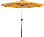 Sunnydaze Outdoor Patio Umbrella - Polyester Table Market Umbrella with Push-Button Tilt and Crank - 8 Sturdy Ribs - Gold - 9ft by SunnydazeDecor