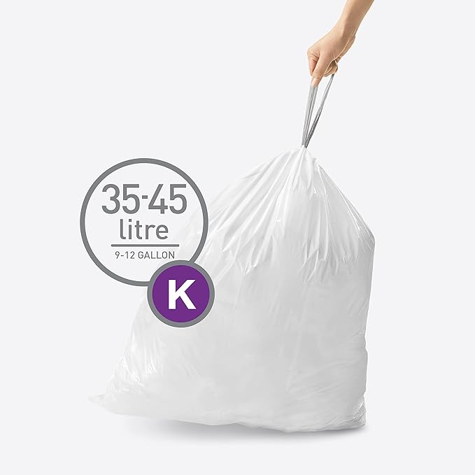 simplehuman Code K 200 Count, Dispenser Pack Custom Fit Liners, Drawstring - Image 5