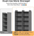Space-Saving Hanging Closet Storage Organizer – Dual-Row Foldable Shelves - Image 3