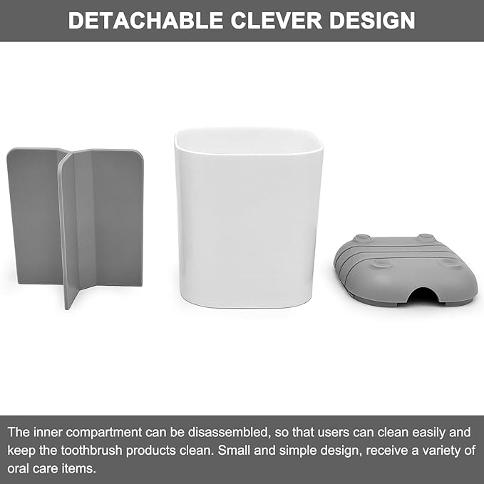 Toothbrush Holder for Bathroom, Plastic Detachable for Easy Cleaning - Image 3