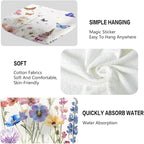 Watercolor Wildflower Floral Hand Towels - Image 3