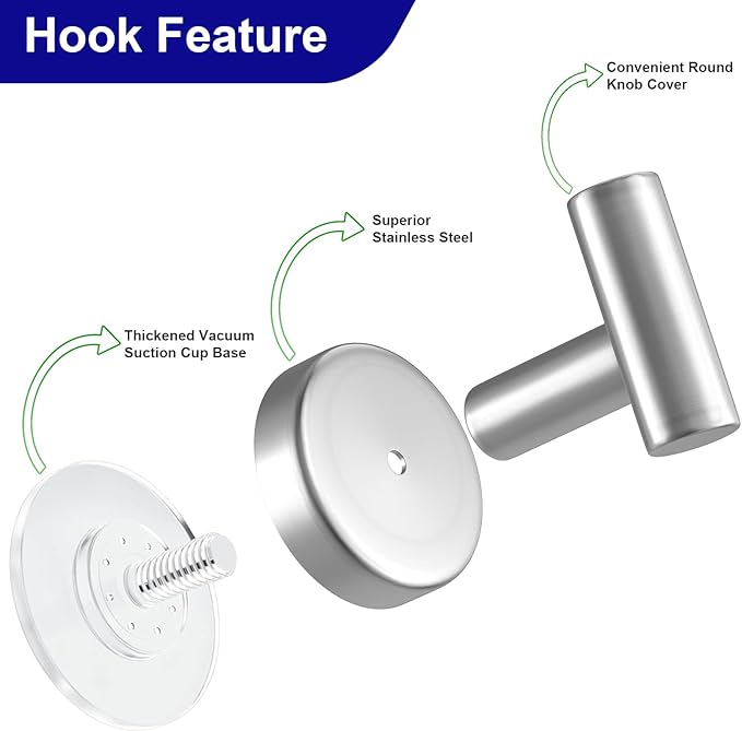 Suction Cup Hooks for Shower, Shower Hooks for Hanging Towels, Bath Balls - Image 5