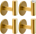 Vuzvuv Adhesive Brushed Gold Hooks, SUS304 Stainless Steel Self-Adhesive Towel by Vuzvuv