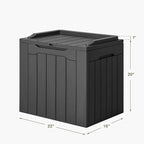 JUMMICO 31 Gallon Resin Deck Box Waterproof Indoor Outdoor Storage Boxes for Patio Furniture Cushions and Garden Tools (Gray) - Image 3