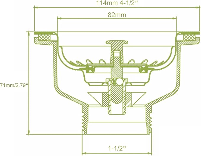 3-1/2 ‘’Kitchen Sink Drain Assembly Kit 304 Stainless Steel Sink Strainer Drain - Image 6