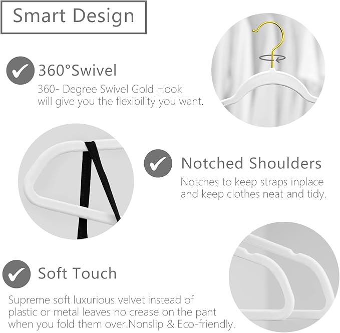 MIZGI Premium Velvet Hangers Pack 30 Pcs Heavyduty - Image 2