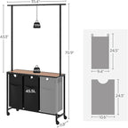 Laundry Sorter 3 Section, Rolling Laundry Hamper - Image 8