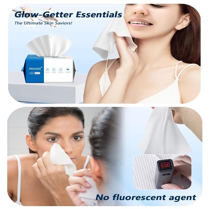 Disposable face towel, MIXUISEE thick and soft face towels, 100% cotton face - Image 5