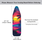 GLENLCWE Hawaiian Palm Watercolor Sunset Ironing Board Cover, 54x15 inches - Image 5