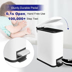 Bathroom Trash Can with Lid，5 Liter / 1.3 Gallon Small Trash Can with Removable - Image 4