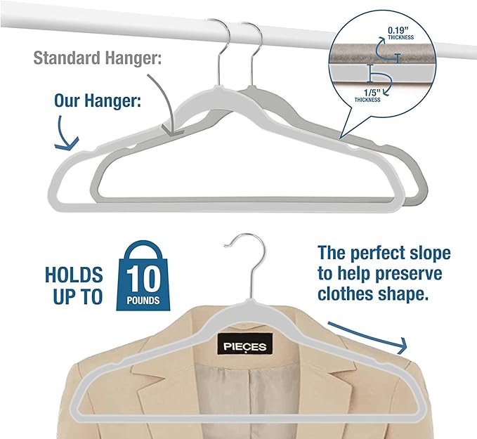 50 Pack Ultra-Thin Plastic Clothes Hangers - Image 5