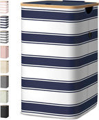 BALEINE Laundry Hamper with Lid, Tall Laundry Baskets with Bamboo Pull Handles by BALEINE