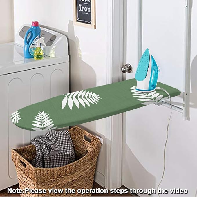 SheeChung 14x42 Inch Over-The-Door Ironing Board Cover and Pad, Cotton Cover - Image 3