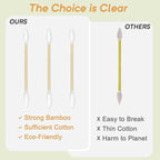 1000 Count Bamboo Cotton Swabs, Double Pointed Organic Cotton Swabs - Image 6