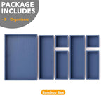 SpaceAid 7-Piece Bamboo Drawer Organizer Storage Boxes Set, Wood Tray Junk - Image 6