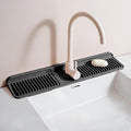 Longer Silicone Faucet Mat for Kitchen Sink – Button Style Faucet Drip Catcher by Unknown