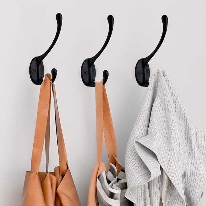 IBosins 10 Pack Dual Coat Hooks Wall Mounted - Image 6