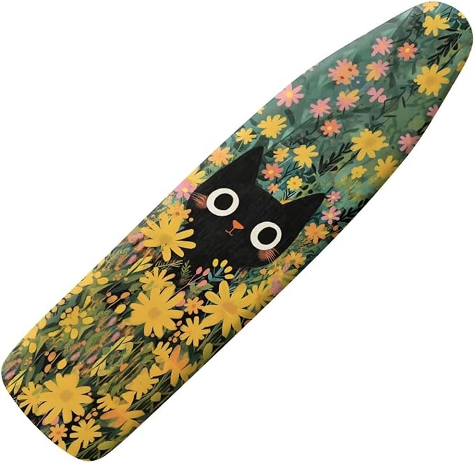 Cat Flower Ironing Board Cover and Pad, 16x55 Inches Standard Size Heavy Duty by Oamsistay