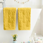 Artoid Mode 2 Pcs Yellow 3D Rabbit Jacquard Easter Hand Towels - Image 3