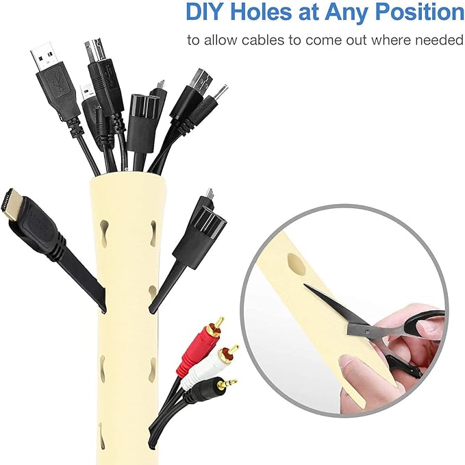 JOTO 4 Pack Cable Management Sleeve, 19-20 Inches Cord Organizer System - Image 5