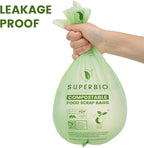 SUPERBIO 2.6 Gallon Compostable Food Waste Bags, 1 Pack, Flat Top Food Scrap - Image 7