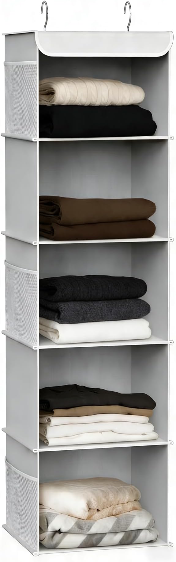 5-Shelf Hanging Closet Organizer and Storage, Closet Hanging Storage Shelves by Unknown