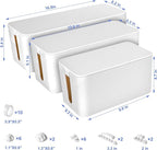 Cable Organizer Box Set of Three, Power Cover Cord Holder Surge Protector - Image 2