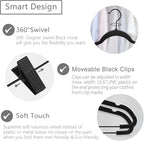 MIZGI Premium All Black Velvet Pants Hangers - Image 2