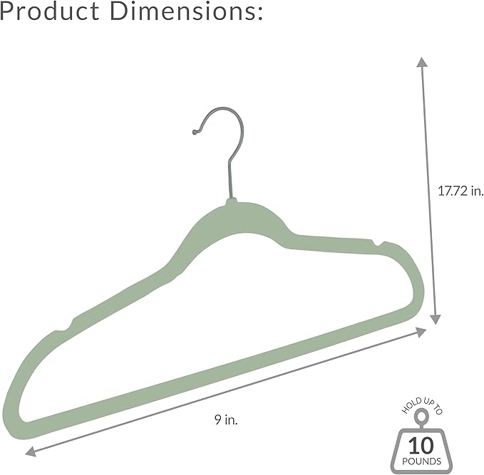 Simplify Slim Velvet Clothes Hangers | 50 Pack | Non-Slip | Shirts | Suit | - Image 4