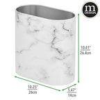 mDesign Slim Pill-Shaped Metal 1.98 Gallon/7 Liter Recycle Trash Can Wastebasket - Image 3