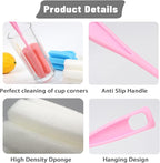 Bottle Brush Sponge 8PCS Cup Washer Brush Long Handle Cleaner Brush - Image 3