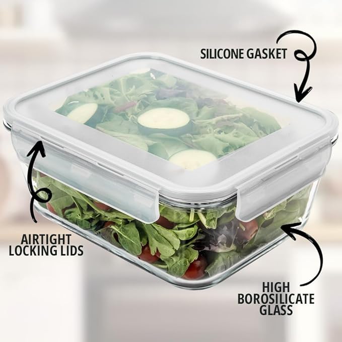 Razab 3300 ml / 112 oz Large Glass Food Storage Containers - Image 8