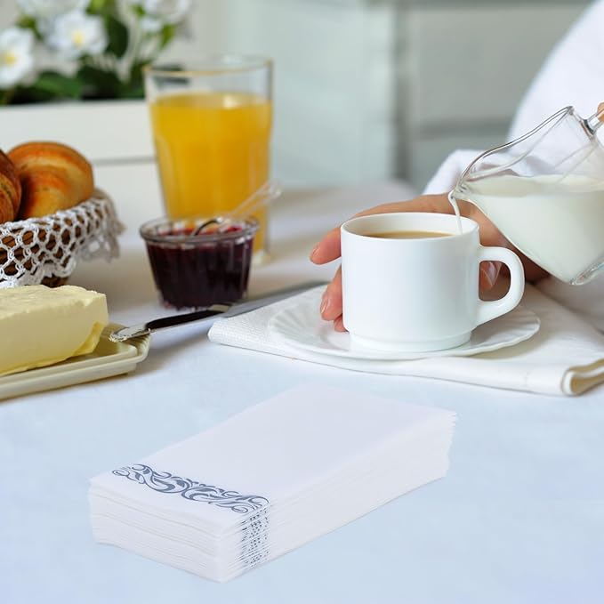 JOLLY CHEF 100 Disposable Hand Towels, Soft and Absorbent Linen Feel Dinner - Image 4