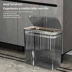 Bathroom Trash Can with Lid3.5 Gallon Garbage Can，for Bedroom, Plastic Slim - Image 8