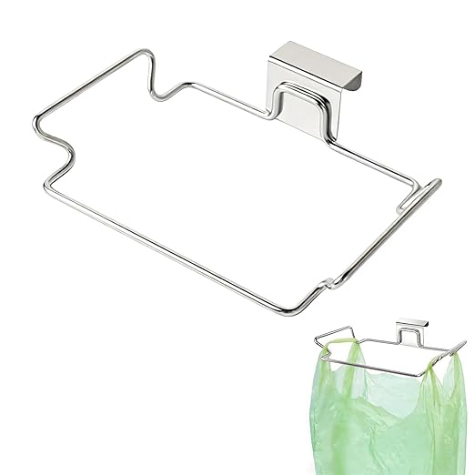 Trash Bag Holder, Stainless Steel Garbage Bag Holder Portable Under Sink Bag by Unknown
