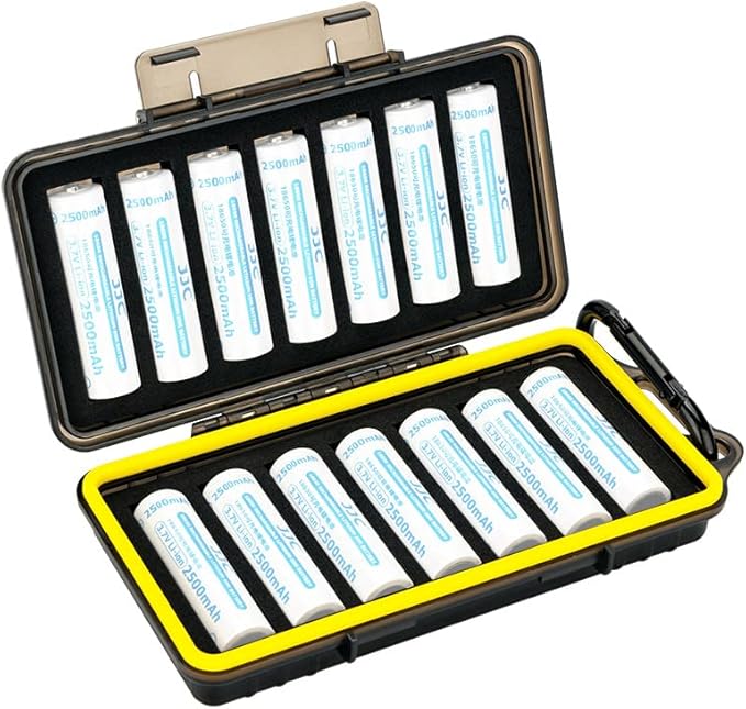 KIWIFOTOS 14 Slots 18650 Battery Organizer Case Protective Hard Storage Case by KIWIFOTOS