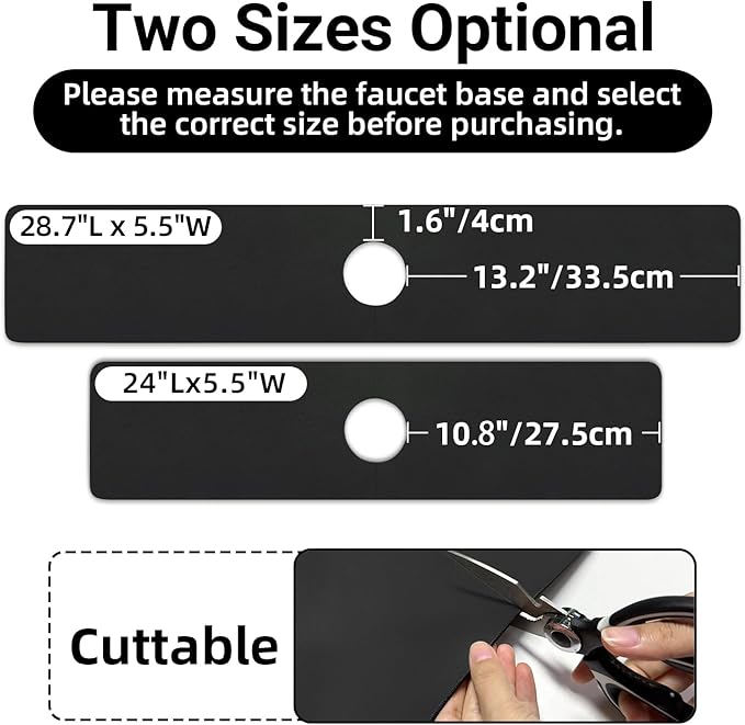 LOPNUR Faucet Mat for Kitchen Sink Protectors, 24 Inch Long Kitchen Sink Splash - Image 9