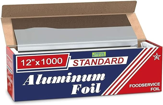 Urban Box Co. 12"x1000' Standard Aluminum Foil Roll Commercial-Grade Silver Wrap by UrbanBoxCo