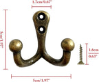 5 Pack Coat Hooks Heavy Duty Vintage Double Wall Hook Strong Entrance Hangers - Image 2