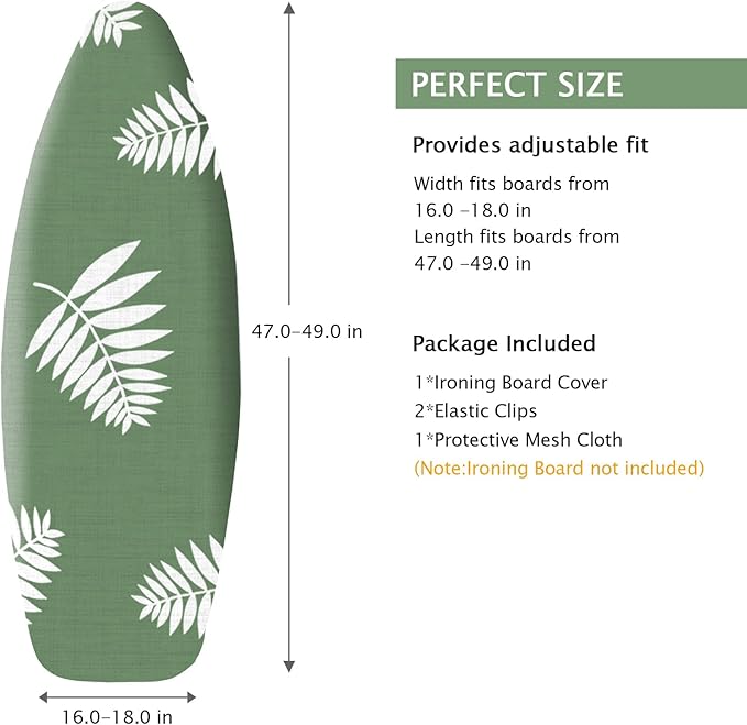SheeChung Ironing Board Cover and Pad 18“x49”, Thick Scorch Resistant Padding - Image 2