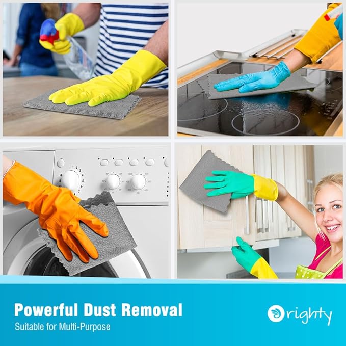 Orighty Grey Microfiber Cleaning Cloth, 24 Pack Highly Absorbent Cleaning Rags - Image 4