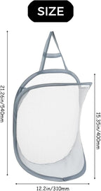 2pcs mesh foldable laundry basket, dirty clothes storage bag basket frame bucket - Image 6