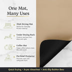 Dish Drying Mat Super Absorbent – 16" x 18" Coffee Mat - Image 6