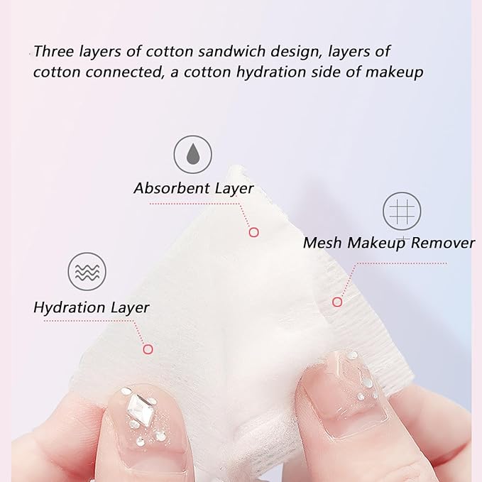 200PCS/1Bag Rectangle Organic Cotton Pads Eye Makeup Remover Pads Lint Free - Image 7