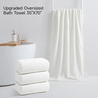 REDKISS 4 Pack Premium Bath Towels, Plush Coral Fleece Towels - Image 2
