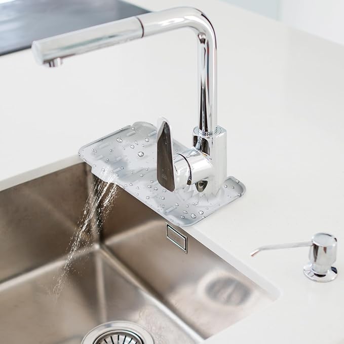 Sink Faucet Splash Guard Mat Silicone Soap Dish Pad Faucet Handle Drip Catch - Image 7