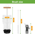 3 PCS Bottle Clean Brush Set, Long Wooden Handle Bottle Cleaner Brush - Image 7